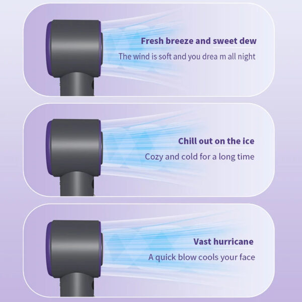 Portable Handheld Turbo Fan Cooling Semiconductor Refrigeration 3000mAh Battery Wind Speeds Adjustable Mini Personal Fan - Image 8