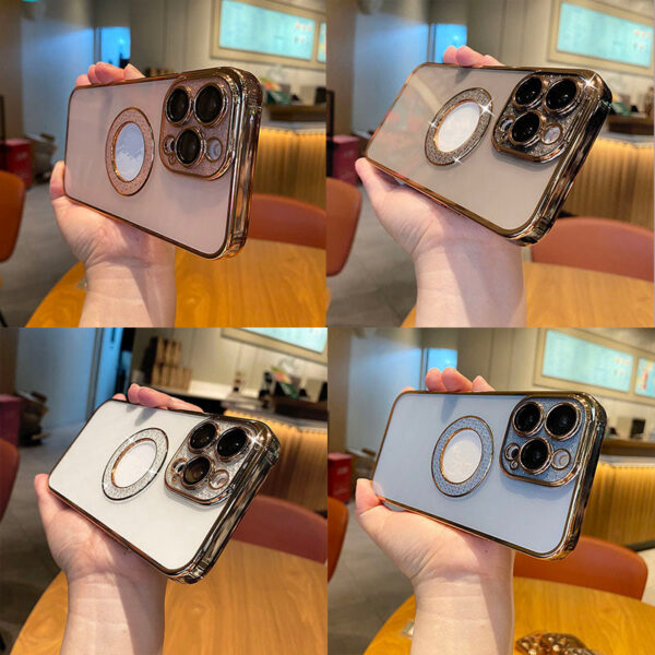 Electroplating Soft Diamond Ring Phone Case Drill Leakage Standard Mobile Phone Case Lens Film - Image 8