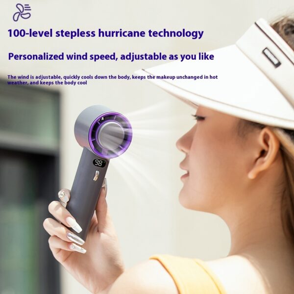 Portable Handheld Turbo Fan Cooling Semiconductor Refrigeration 3000mAh Battery Wind Speeds Adjustable Mini Personal Fan - Image 6