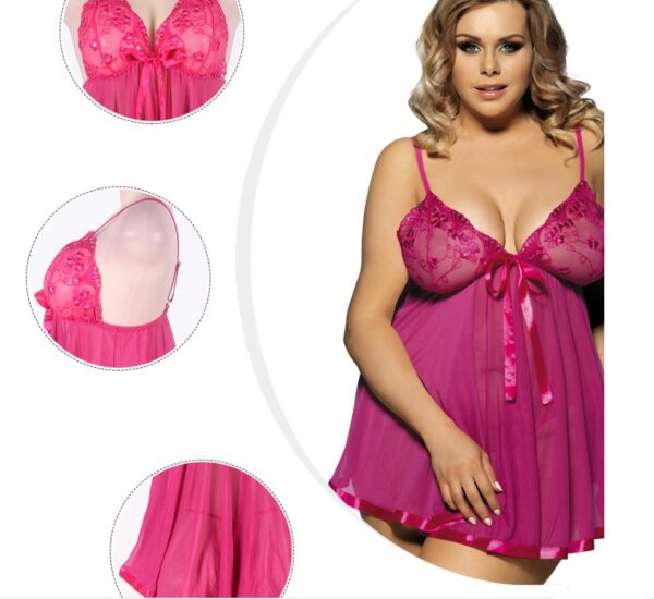 Women Sexy Lingerie Big Code 6XL  Sleepwear Sleepdress - Image 4