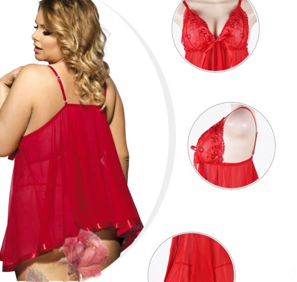 Women Sexy Lingerie Big Code 6XL  Sleepwear Sleepdress - Image 8