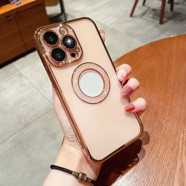 Electroplating Soft Diamond Ring Phone Case Drill Leakage Standard Mobile Phone Case Lens Film - Image 5