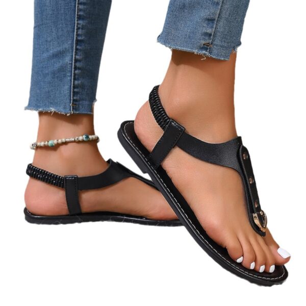 Summer New Foreign Trade Plus Size Flip-Toe Comfortable Outdoor Elastic Strap Sandals - Image 2