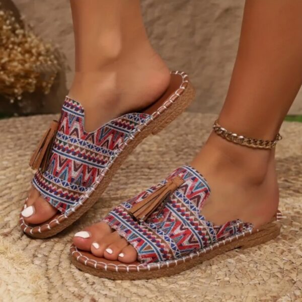 Women's Tassel Large Size Flat Bottom Slippers - Image 4