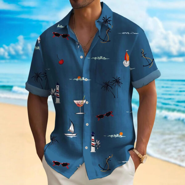 Men's Fashion Hawaiian Digital Printing Shirt - Image 10