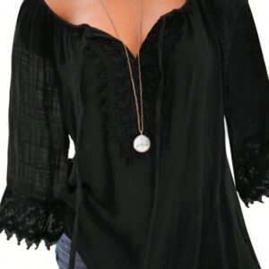 Ladies' Lace Long-sleeved Top