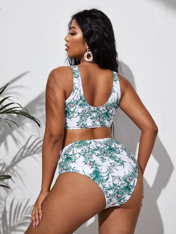 Long Sleeve Split Bikini Two-piece Set Plus Size Swimsuit - Image 2