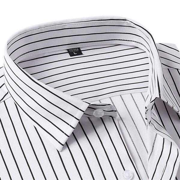 Men's Striped All-matching Ice Silk Long Sleeve Shirt - Image 4