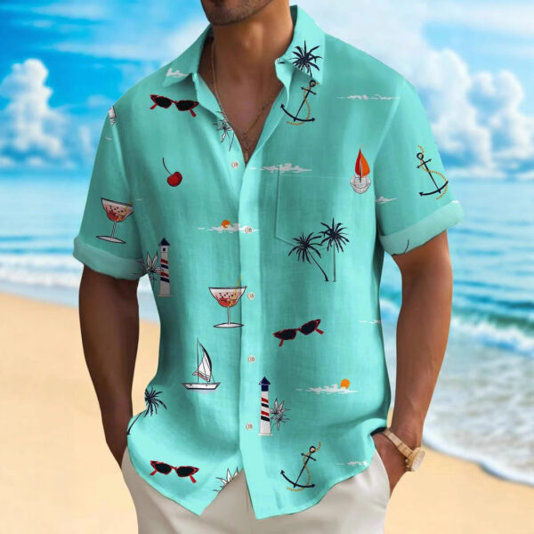 Men's Fashion Hawaiian Digital Printing Shirt - Image 3