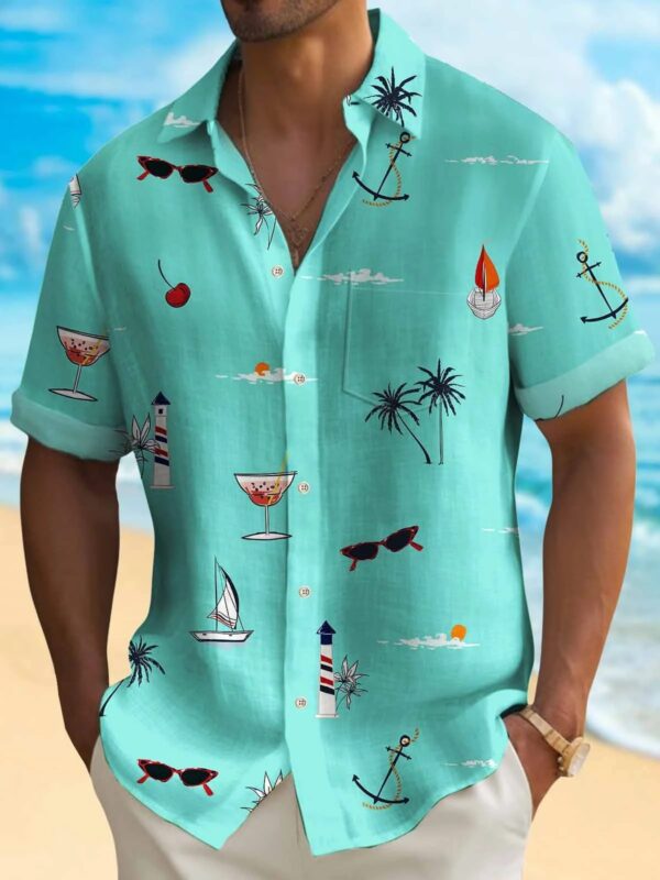 Men's Fashion Hawaiian Digital Printing Shirt - Image 7