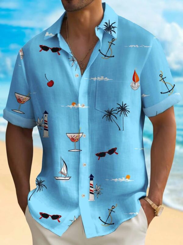 Men's Fashion Hawaiian Digital Printing Shirt - Image 5