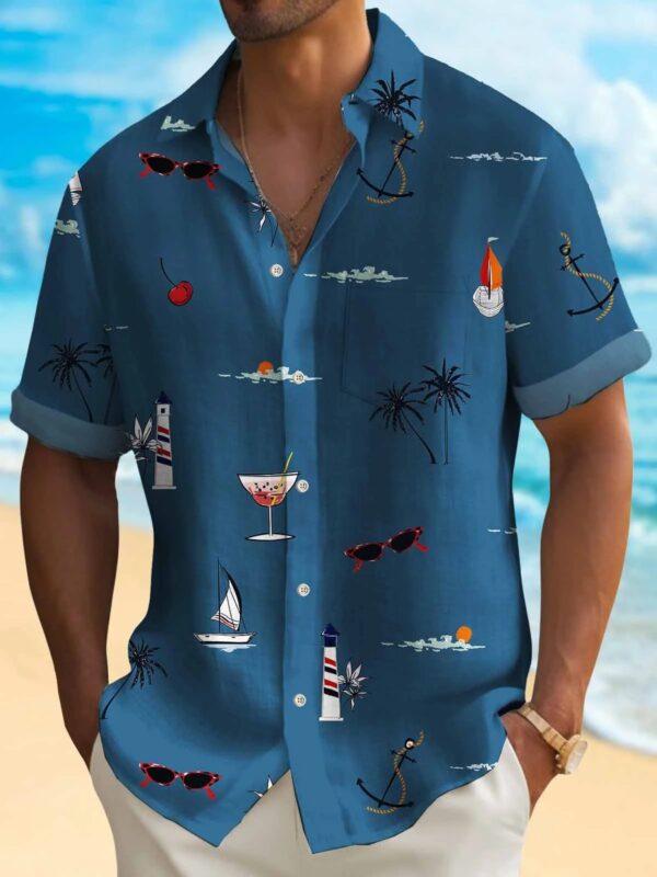 Men's Fashion Hawaiian Digital Printing Shirt - Image 6