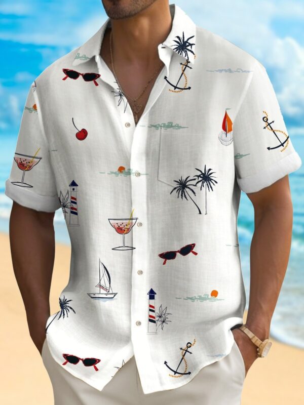 Men's Fashion Hawaiian Digital Printing Shirt - Image 8