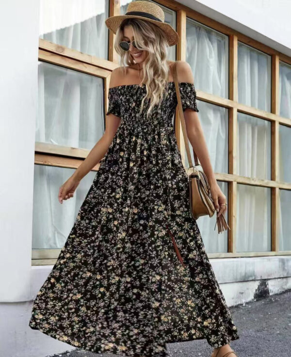 Bohemian Off-shoulder Small Floral Dress - Image 5