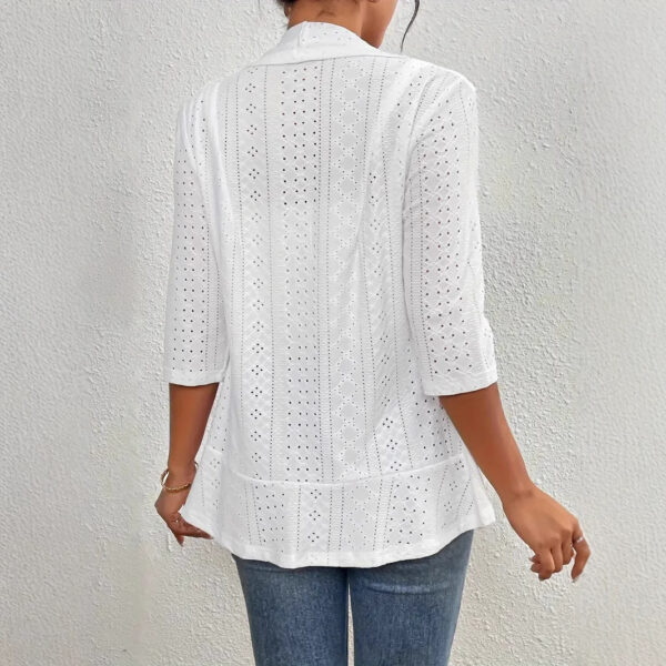 Women's Casual Half Sleeve Solid Color Thin Shawl Coat - Image 2