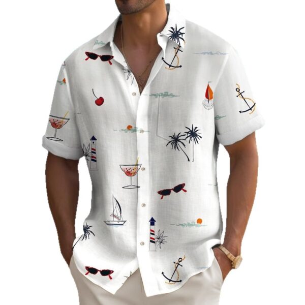 Men's Fashion Hawaiian Digital Printing Shirt - Image 9