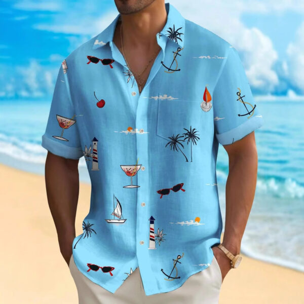 Men's Fashion Hawaiian Digital Printing Shirt - Image 4