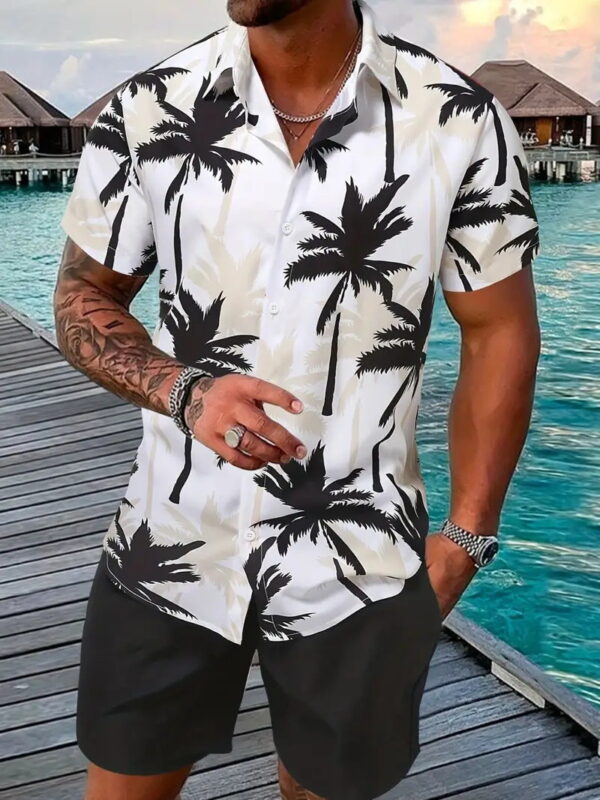 Fashion Men's Hawaii 3D Printed Short Sleeve Suit - Image 10