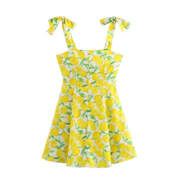 Fashion Small Temperament Printed Linen Blended Mini Dress - Image 2
