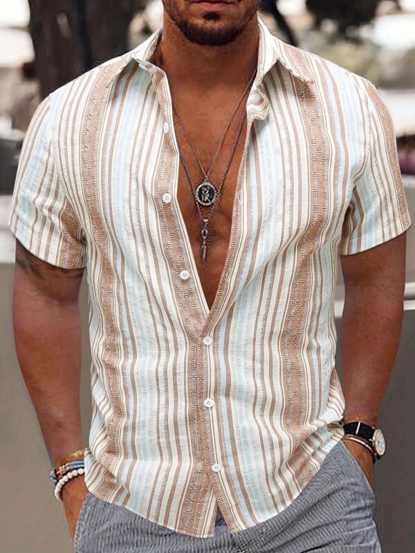 New European And American Summer Casual Anti-wrinkle 3D Printed Men's Short Sleeve Shirt - Image 2