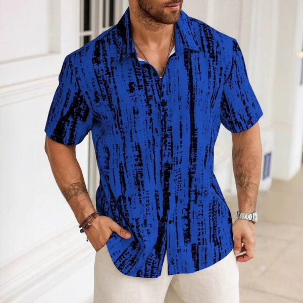 New European And American Summer Casual Anti-wrinkle 3D Printed Men's Short Sleeve Shirt - Image 3