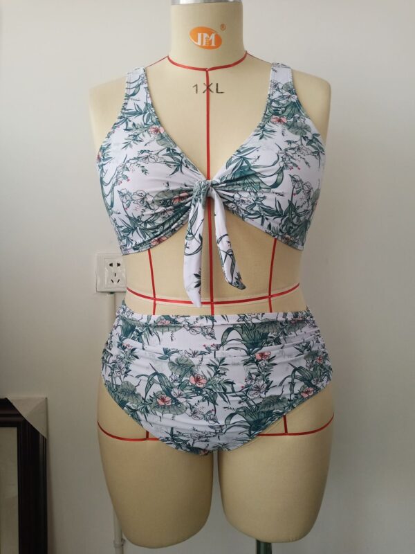 Long Sleeve Split Bikini Two-piece Set Plus Size Swimsuit - Image 5