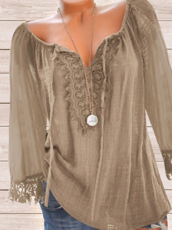 Ladies' Lace Long-sleeved Top - Image 2