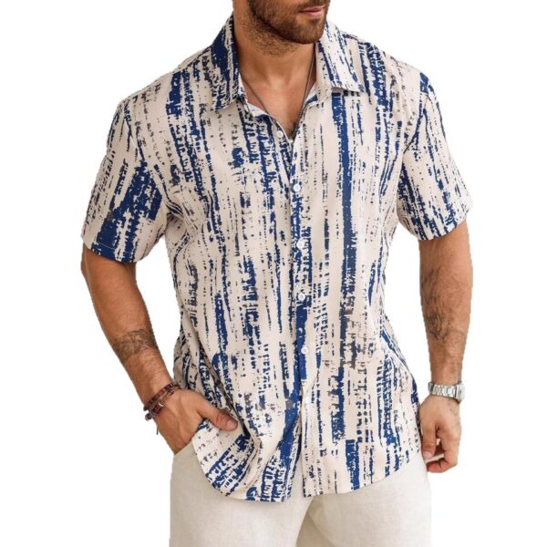 New European And American Summer Casual Anti-wrinkle 3D Printed Men's Short Sleeve Shirt - Image 4