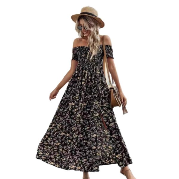 Bohemian Off-shoulder Small Floral Dress - Image 2