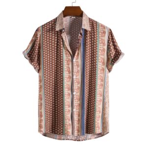 Men's Fashion Printed Short-sleeved Shirt