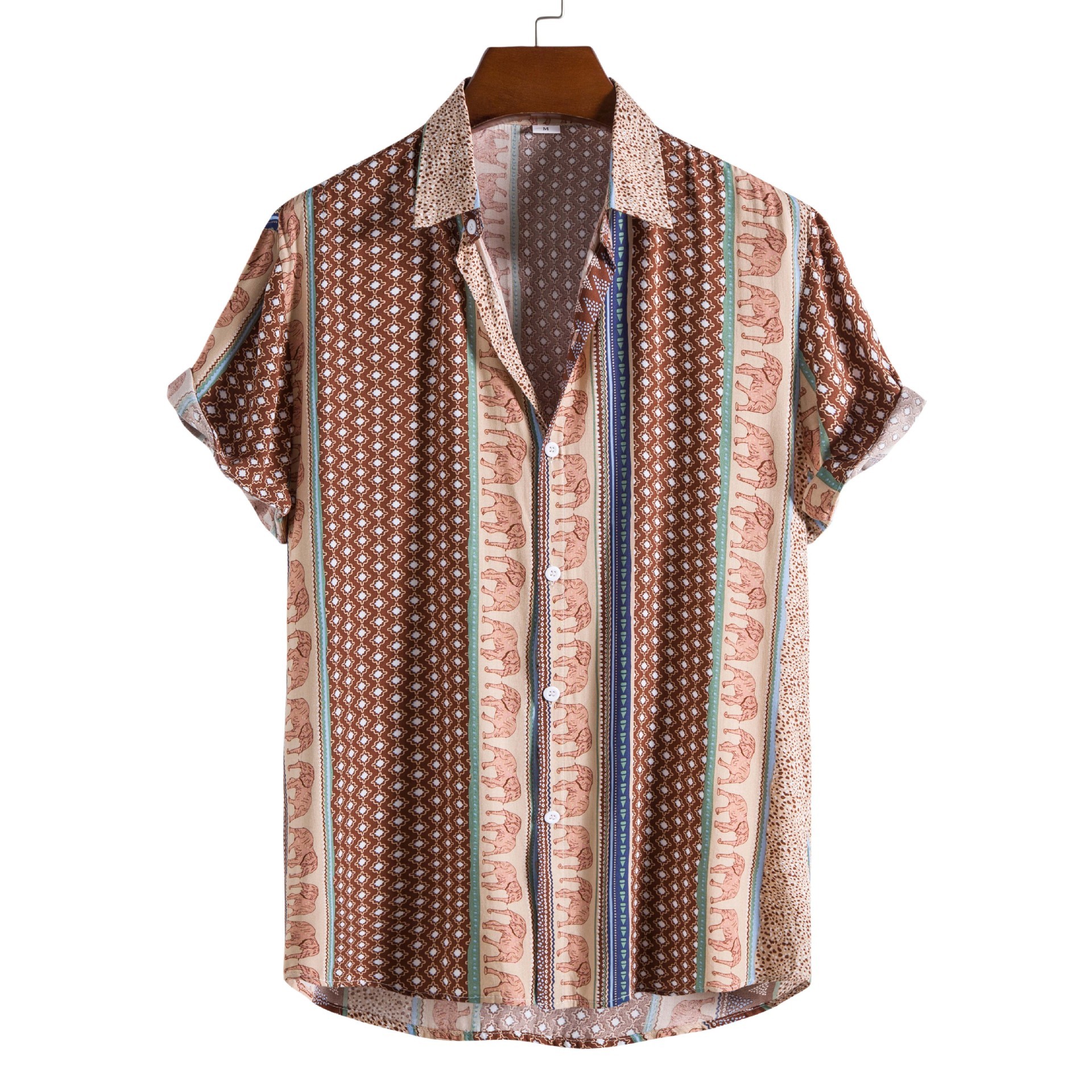 Men's Fashion Printed Short-sleeved Shirt
