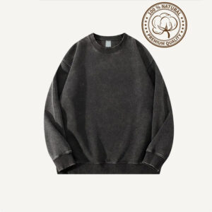 Retro Washed Distressed Crewneck Sweatshirt